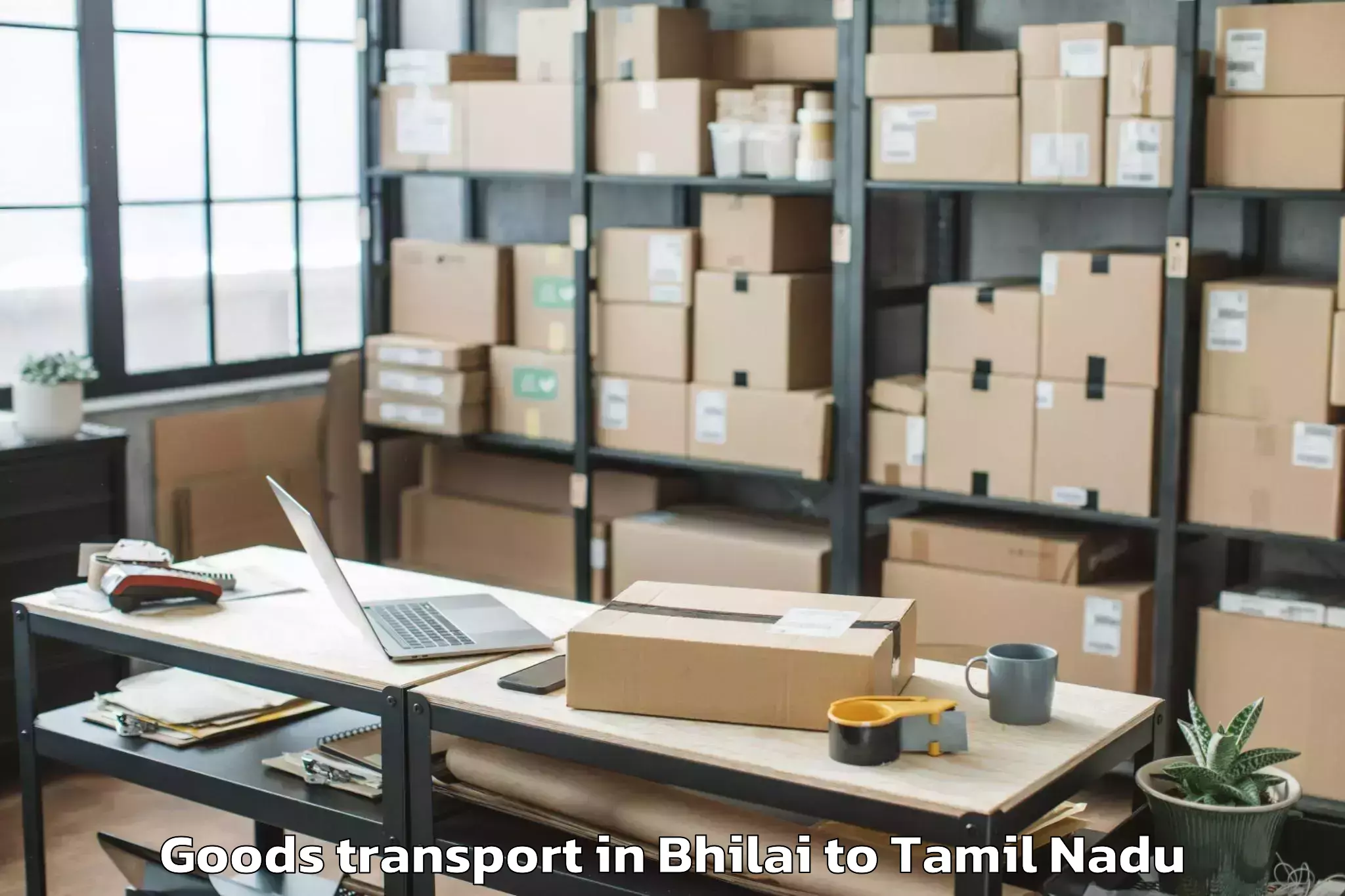 Reliable Bhilai to Gujiliamparai Goods Transport